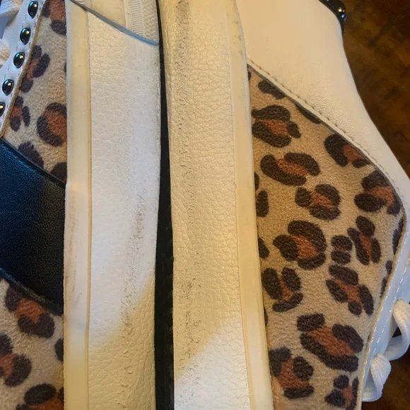 Vintage Havana Dayna Crazy Leopard Studded Leather Sneakers size 10 - Picture 9 of 9